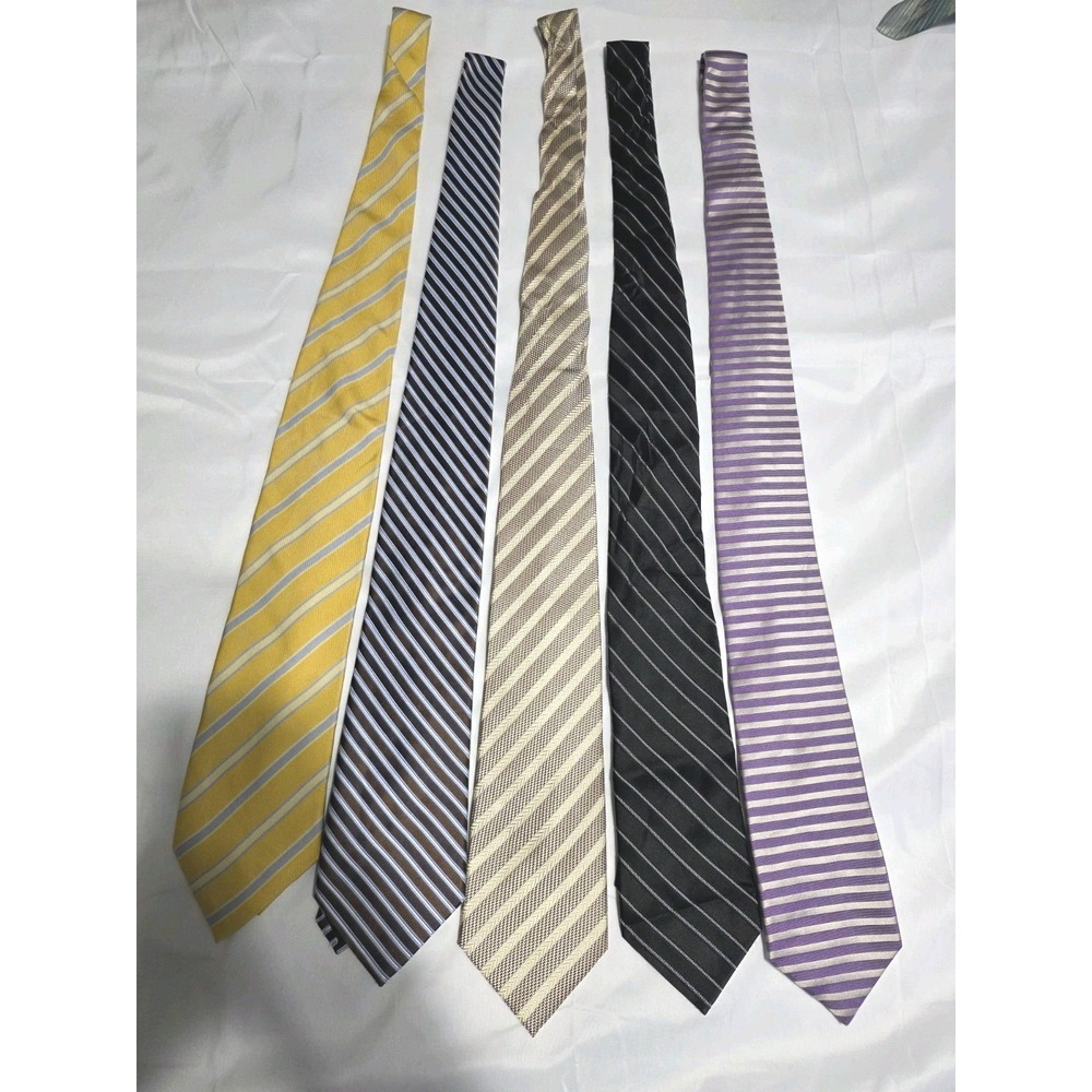 Lot of 5 Men's Designer Random Variety Multicolor Striped Ties